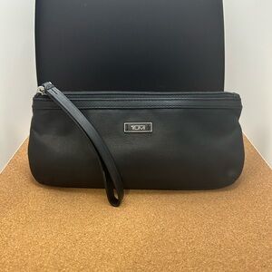 TUMI Black Leather Clutch